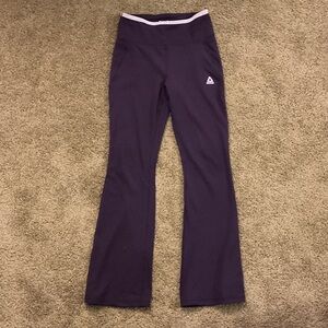 Reebok Purple' Flared Active Leggings with Pink Waist Trim